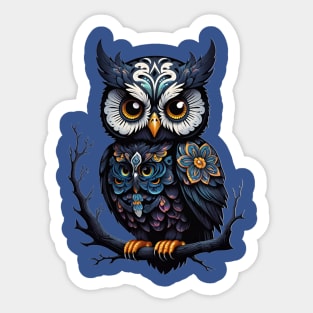 Owl Dia De Los Muertos Sticker